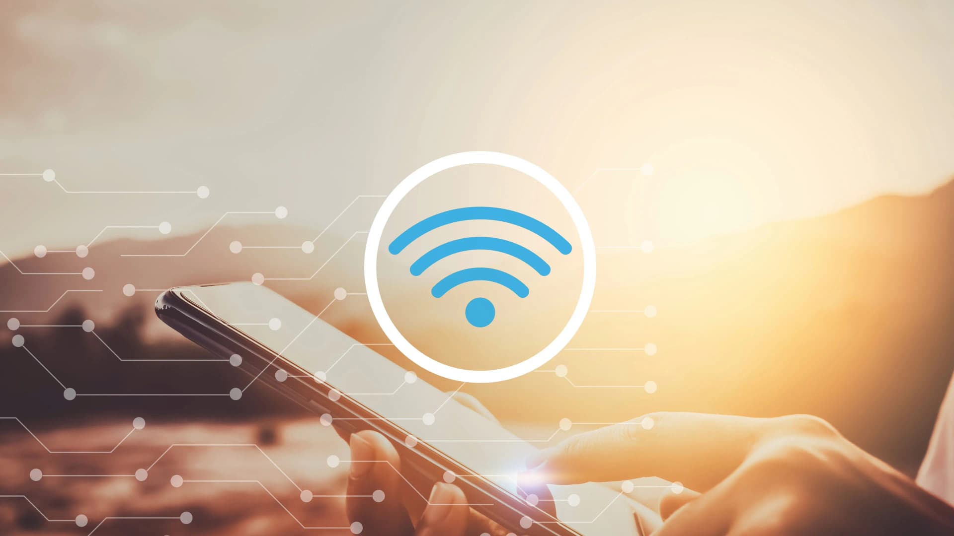 Illustrasjon av trådløst nettverk og Wi-Fi